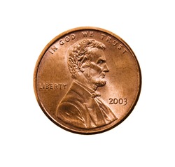 American cent (isolated)