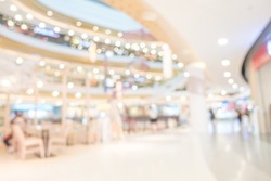 Abstract blurred image of interior shopping mall  with bokeh background