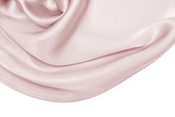 Draped satin and silk pink fabric for festive backgrounds