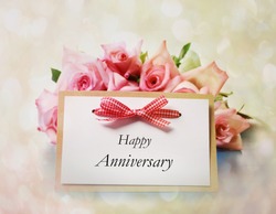 Happy Anniversary greeting card with roses