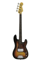 Vintage Electric Bass guitar isolated over a white background