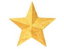 Macro d'or étoile de Noël isolé sur fond blanc