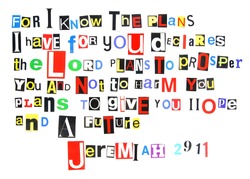 Jeremiah 29:11 ransom note style