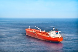 Red oil tanker.