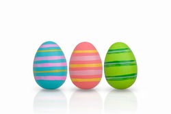 Easter eggs on white background. Easter concept.