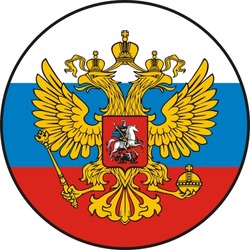 The Russian two-headed eagle against a flag