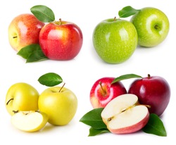 fresh apples isolated on white background