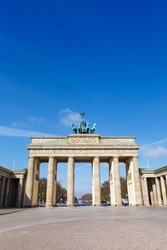 Berlin Brandenburger Tor Gate in Germany copyspace copy space portrait format sight
