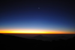 Beautiful Sunrise over a Silhouetted Horizon