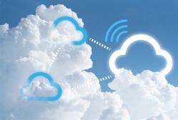 Infographic of cloudscape reflect to modern multi-cloud technology