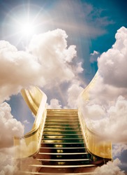 golden stairway to heaven background 