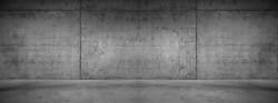 Wide Concrete Texture Background Wall with Floor Panorama for Composing