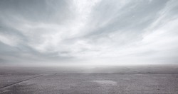 Floor Background with Storm Clouds Dramatic Sky Horizon Panorama