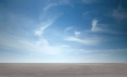 Nice Blue Sky with Floor Background with Beautiful Clouds Empty Landscape