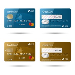 Credit cards, isolated, vector