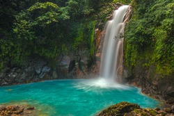 Rio Celeste Waterfall photographed in Costa Rica.