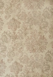 retro floral damask wallpaper in tan and brown design