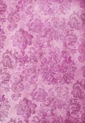 cool retro floral wallpaper in pink tint