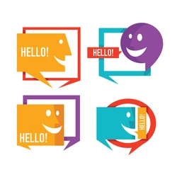vector collection of talking, speaking and communication icons, signs and symbols