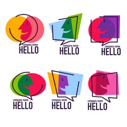 vector collection of talking, speaking, chatting and communication logo, icons, signs and symbols