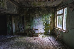 Abandoned hospital in Pripyat city, Chernobyl Exclusion Zone, Ukraine