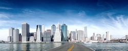 Road to New York City. Holiday and travel concept.