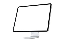 Mockup of modern desktop computer isolated on white background