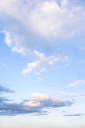 Blue sky with clouds in sunlight. Background or template