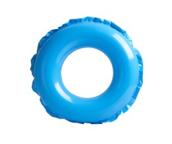 Blue inflatable circle isolated on white background