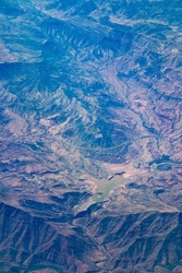 aerial view over Atlas mountain  Morocco