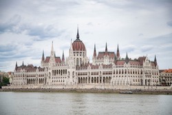 budapest city skyline at Hungalian Parliament and Danube River  Budapest  Hungary