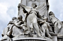 The Victoria Memorial is a monument to Queen Victoria, located at the end of The Mall in London, and designed and executed by the sculptor (Sir) Thomas Brock. 