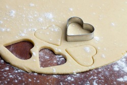 Pink heart shape cookies for ValentineÃ?Â´s Day celebration