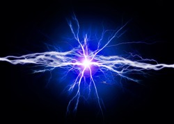 Pure energy and electricity with blue bolts power background