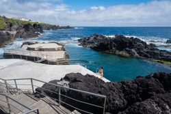 Natural swimming pools in Santa Cruz das Flores in Flores island, Azores