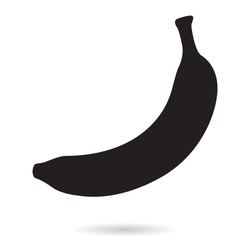 Banana. Silhouette icon. Vector illustration isolated on white background