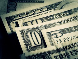 USA dollars. Toned image.