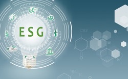 glowing bulb with esg circle concept of environmental, social and governance