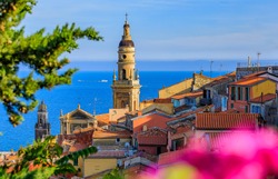 Old town of Menton on the French Riviera or Cote d'Azur