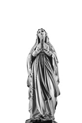 The blessed Virgin Mary statue isolated on white background