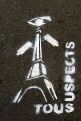 All suspects graffiti in Paris, France