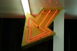 Arrow entrance neon lights