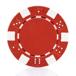 Red poker chip isolated on white