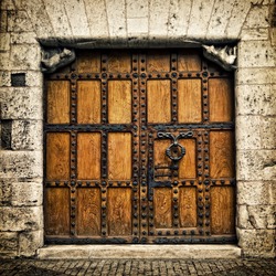 Old door in Burgos (Castilla y Leon), Spain