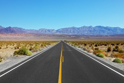 Great American road, crossing a huge Death Valley in California