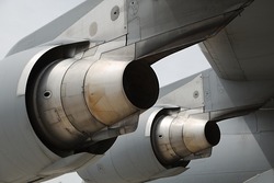Engines of a huge cargo aircraft