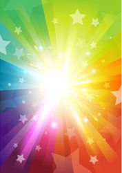 Colour Burst Background - with stars and transparencies