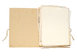Open file with sheets of paper
