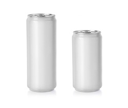 White Metal Aluminum Beverage Drink Can 500ml,350 ml. Mockup Template Ready For Your Design. Isolated On White Background. 