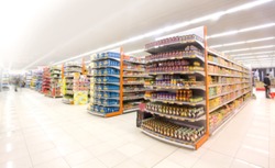 Supermarkets, lens blur effect.